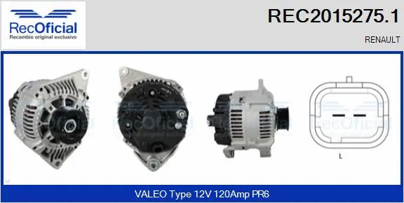 Alternateur RECOFICIAL REC2015275.1