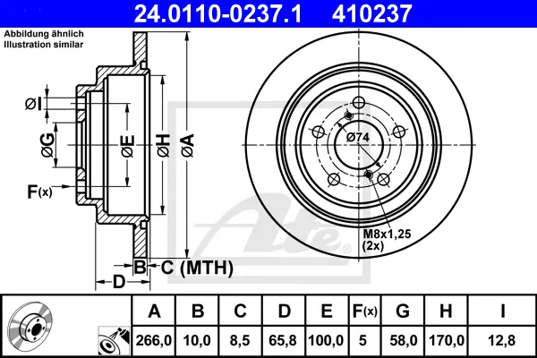 Disque de frein ATE-APAC 24.0110-0237.1