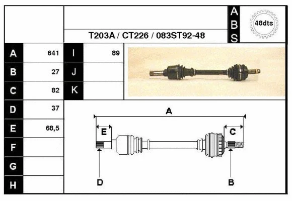 Arbre de transmission Technika 18083A
