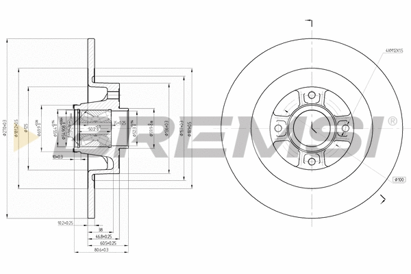 Disque de frein BREMSI CD7570S