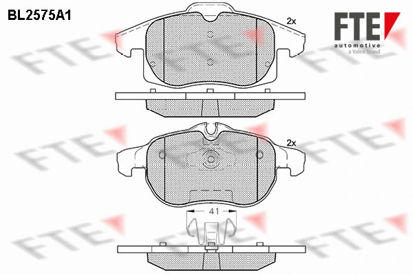 Kit de plaquettes de frein, frein à disque FTE 9010826
