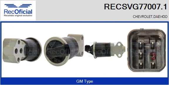 Vanne EGR RECOFICIAL RECSVG77007.1