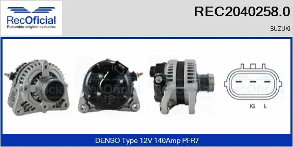 Alternateur RECOFICIAL REC2040258.0