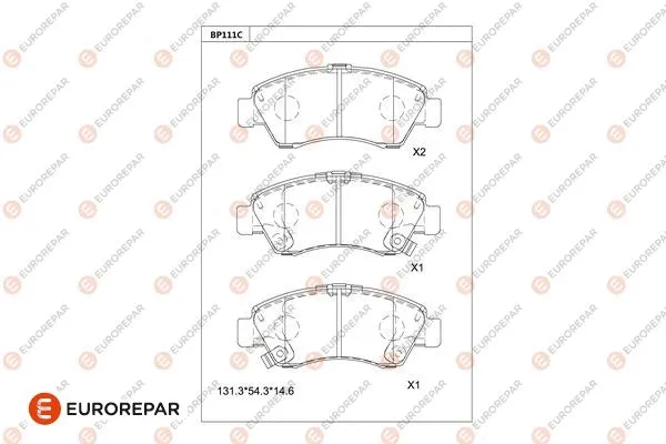 Kit de plaquettes de frein, frein à disque EUROREPAR 1681208780