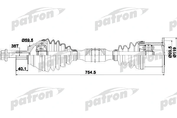 Arbre de transmission PATRON PDS0254