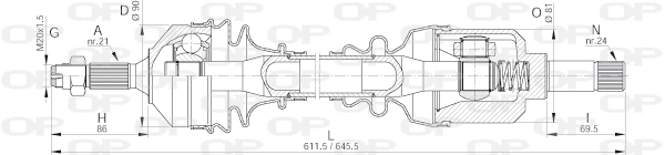 Arbre de transmission OPEN PARTS DRS6123.00