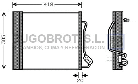 Condenseur, climatisation BUGOBROT 62-MC5010