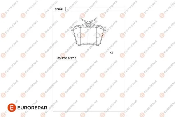 Kit de plaquettes de frein, frein à disque EUROREPAR 1681276480