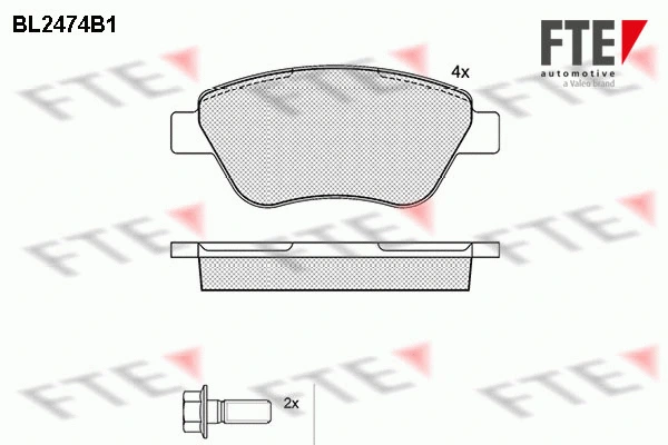 Kit de plaquettes de frein, frein à disque FTE 9010754