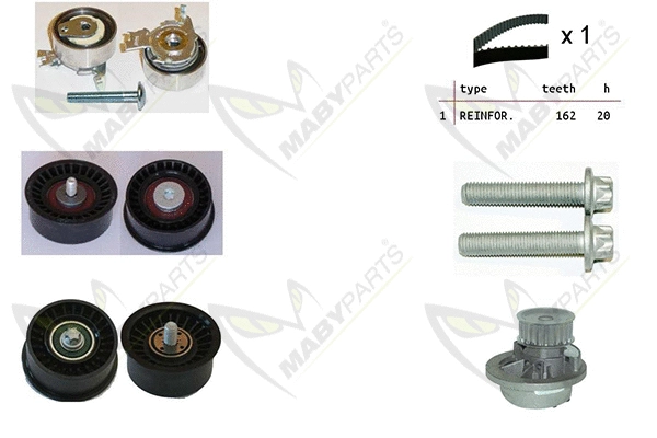 Pompe à eau + kit de courroie crantée MABYPARTS OBKWP0122