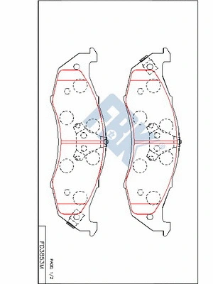 Kit de plaquettes de frein, frein à disque FBK FD3853M