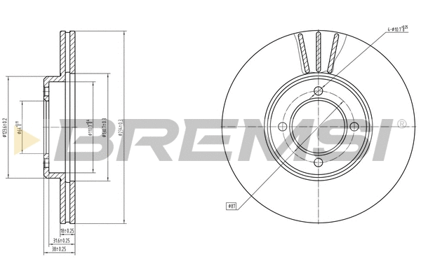 Disque de frein BREMSI CD6414V