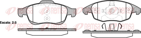 Kit de plaquettes de frein, frein à disque REMSA 1248.00