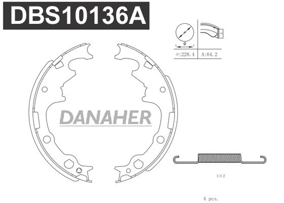 Jeu de mâchoires de frein DANAHER DBS10136A