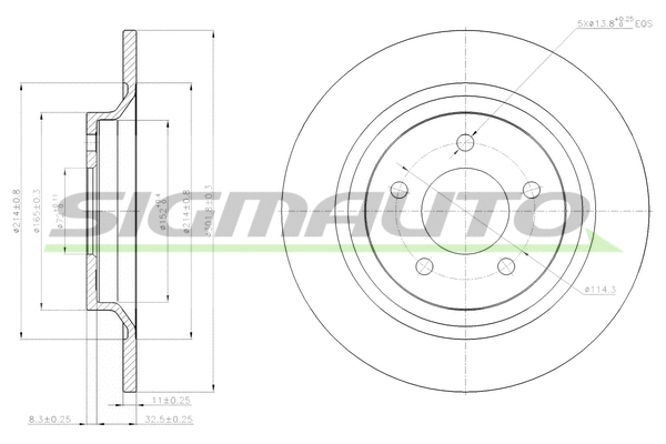 Disque de frein SIGMAUTO DBB547S