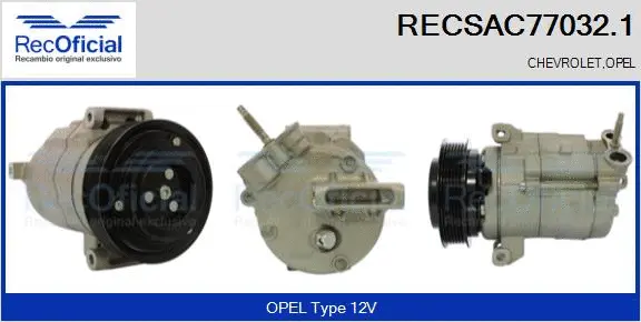 Compresseur, climatisation RECOFICIAL RECSAC77032.1