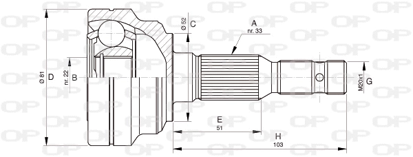 Jeu de joints, arbre de transmission OPEN PARTS CVJ5281.10