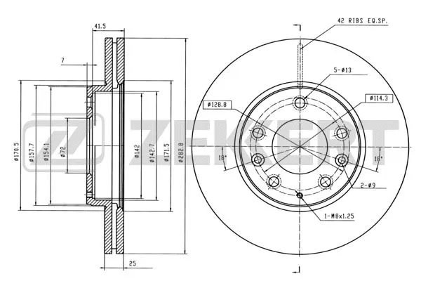 Disque de frein ZEKKERT BS-5389B