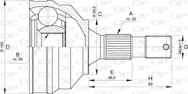 Jeu de joints, arbre de transmission OPEN PARTS CVJ5747.10