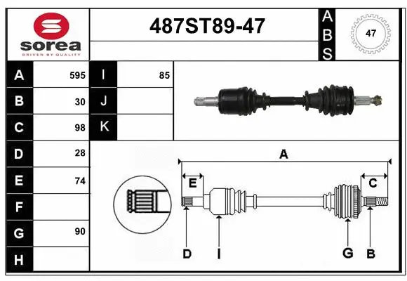 Arbre de transmission STARTCAR 487ST89-47