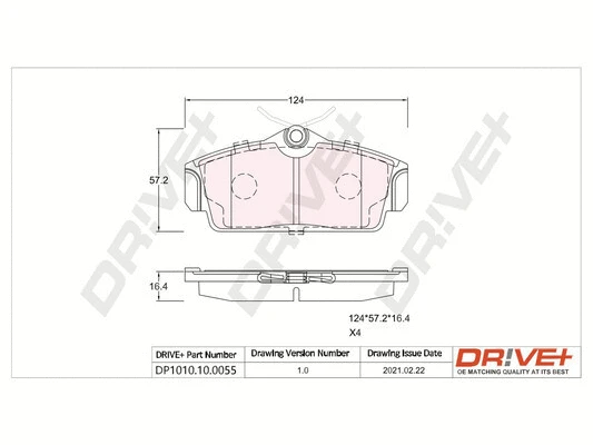 Kit de plaquettes de frein, frein à disque Dr!ve+ DP1010.10.0055