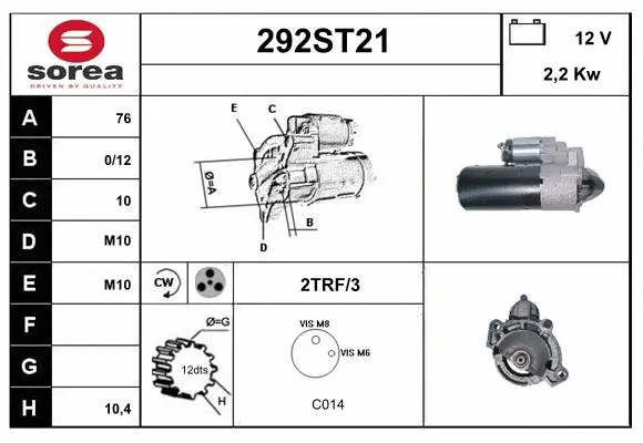 Démarreur STARTCAR 292ST21