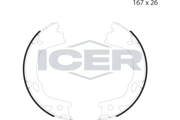 Jeu de mâchoires de frein, frein de stationnement ICER 79PB4055 C