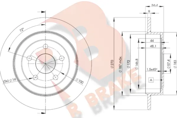 Disque de frein R BRAKE 78RBD26433