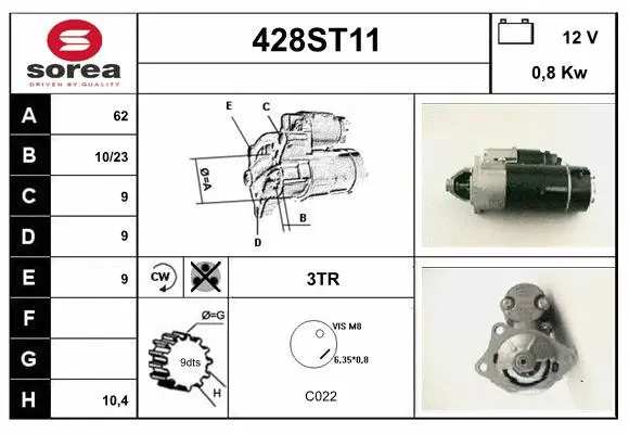 Démarreur STARTCAR 428ST11