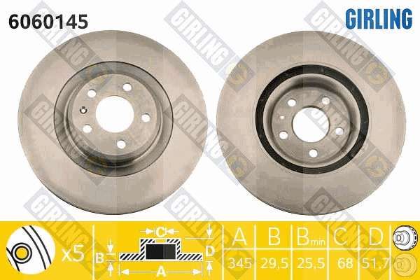 Disque de frein GIRLING 6060145