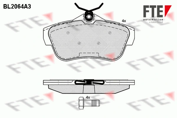 Kit de plaquettes de frein, frein à disque FTE 9010647