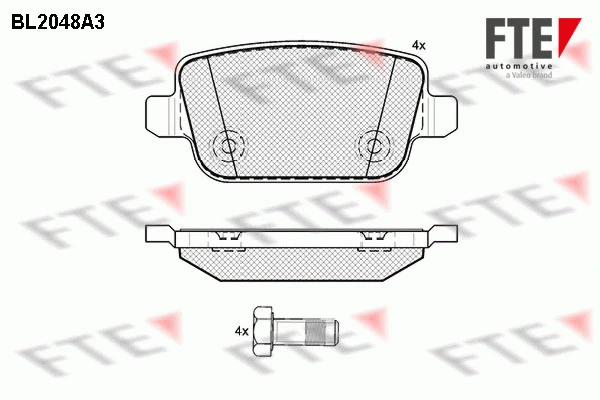 Kit de plaquettes de frein, frein à disque FTE 9010634