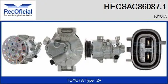 Compresseur, climatisation RECOFICIAL RECSAC86087.1
