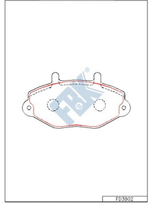 Kit de plaquettes de frein, frein à disque FBK FD3802