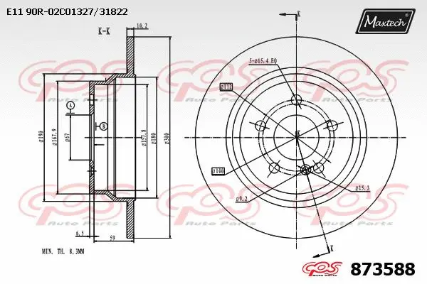 Disque de frein MAXTECH 873588