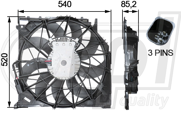 Ventilateur, refroidissement du moteur RPL QUALITY APELBW5014