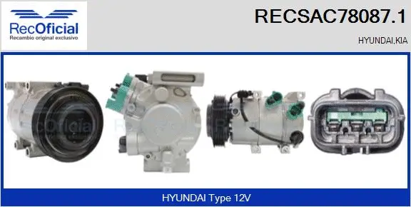 Compresseur, climatisation RECOFICIAL RECSAC78087.1