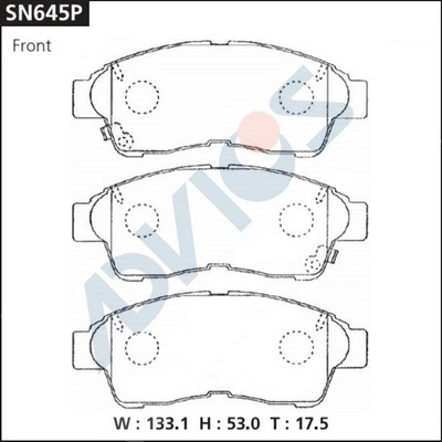 Kit de plaquettes de frein, frein à disque ADVICS SN645P