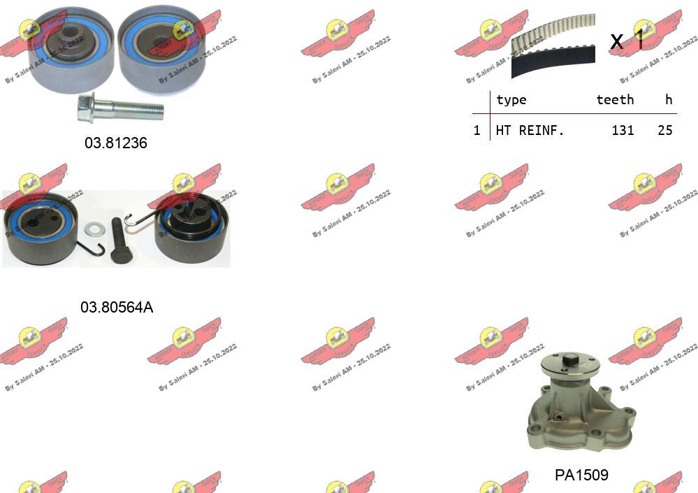 Pompe à eau + kit de courroie crantée AUTOKIT 04.5057APA