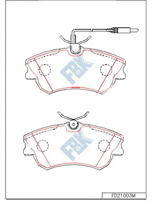 Kit de plaquettes de frein, frein à disque FBK FD21003M