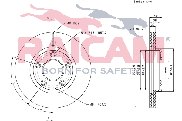 Disque de frein RAICAM RD00416