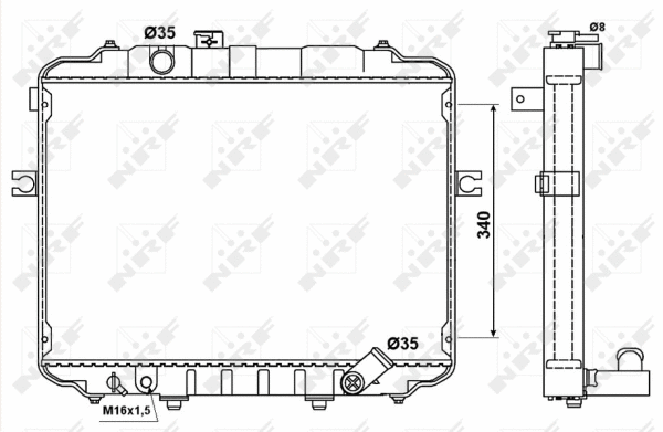Radiateur, refroidissement du moteur NRF 53034
