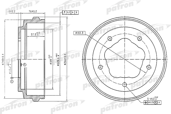 Tambour de frein PATRON PDR1062