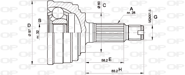 Jeu de joints, arbre de transmission OPEN PARTS CVJ5129.10