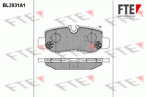 Kit de plaquettes de frein, frein à disque FTE 9011011