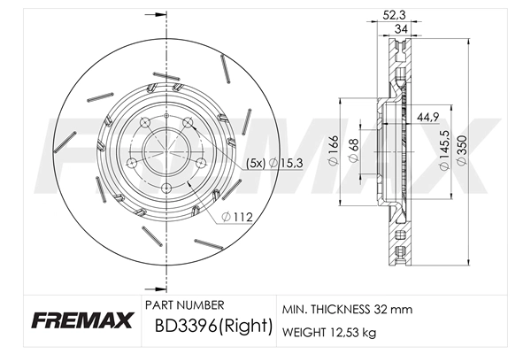 Disque de frein FREMAX BD-3396