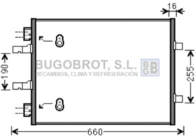 Condenseur, climatisation BUGOBROT 62-OL5480