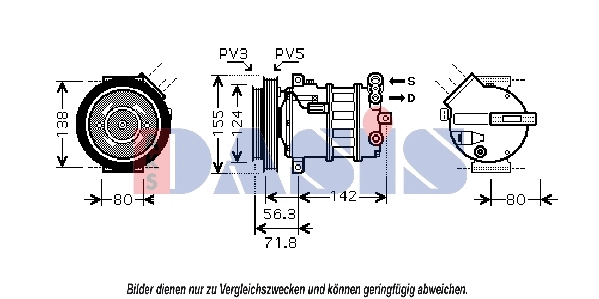 Compresseur, climatisation AKS DASIS 851800N