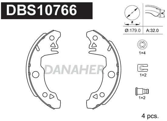 Jeu de mâchoires de frein DANAHER DBS10766