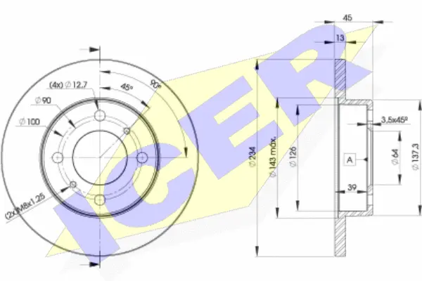 Disque de frein ICER 78BD9280-2
